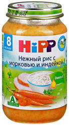 Хипп пюре рис с морковью и телятиной с 6 мес 190г