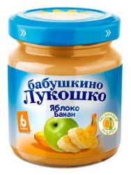 БАБУШКИНО ЛУКОШКО пюре яблоко банан с 6 мес 100г