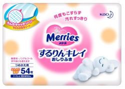 Мерриес салфетки влажные 0+ 54шт сменный блок