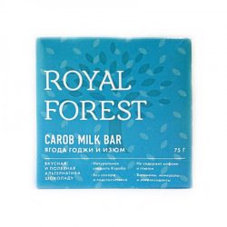 Шоколад Royal Forest из кэроба с ягодой годжи и изюмом CAROB MILK BAR 75г
