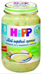 Хипп крем-суп овощной с индейкой и лапшой с 8 мес 190г