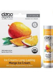 Дизао Органикс 95% органический восстанавливающий бальзам для губ Манговое мороженое