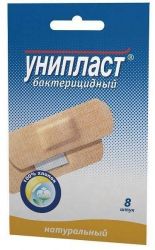 Пластырь унипласт бактериц.n8 натуральн.