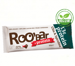 Рубар протеиновый батончик с семенами чиа и спирулиной 60гр organic