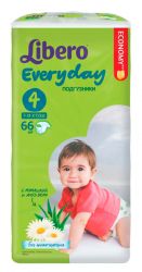 Либеро подгузники Everyday 7-18кг maxi 66шт