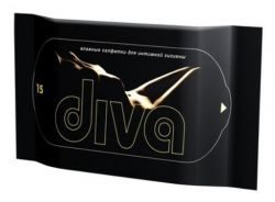 Дива Салфетки блэк для интимной гигиены №15