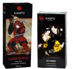 Канпо гель для интимной гигиены Ushiro для мужчин 200мл + презервативы Classic классические 12шт черная упаковка