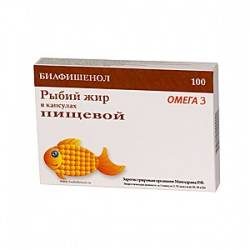 Биафишенол рыбий жир с маслом облепихи и витамином Е №100 капсулы