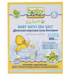 Бебилайн детская морская соль с чередой для ванн 500г (в фильтр-пакетах)