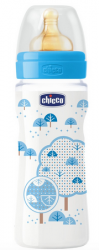 Чикко бутылочка Well-Being Boy пластиковая с латексной соской 4+ для мальчика 330мл