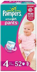 Памперс трусики Active Girl (4) 9-14кг maxi 52шт
