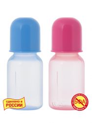 Курносики бутылочка пластиковая цветная с силиконовой соской 125мл 0+