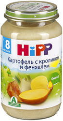 Хипп пюре картофель с кроликом и фенхелем с 8 мес 220г