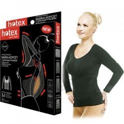 Хотекс майка-корсет корректирующая с длинным рукавом черная