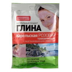 Глина карельская тонизирующая розовая 75г
