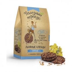 Хлебцы льняные Полезный перекус пряные с семенем горчицы
