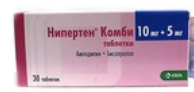 Нипертен комби 10мг+5мг №30 таблетки