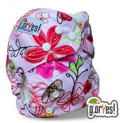 Глориес многоразовый подгузник для приучения к горшку NEW Цветы 3-18кг+2 вкладыша