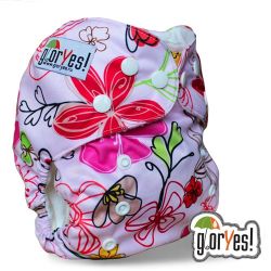 Глориес многоразовый подгузник для приучения к горшку NEW Цветы 3-18кг+2 вкладыша