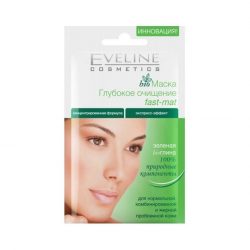 Маска для лица Evelineс зелёной bio глиной глубоко очищающая