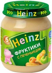 Хайнц пюре фруктики с печеньицем с пребиотиками с 6 мес 120г