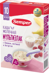 Сэмпер каша молочная Мультизлак с бананом