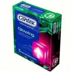 Контекс презервативы Glowing светящиеся 3шт