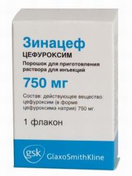 Зинацеф 750мг порошок для приг. раствора для инъекций №1 флакон