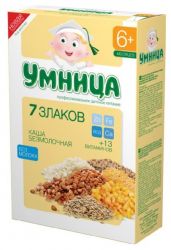 Умница каша безмолочная семь злаков с 6 мес 200г