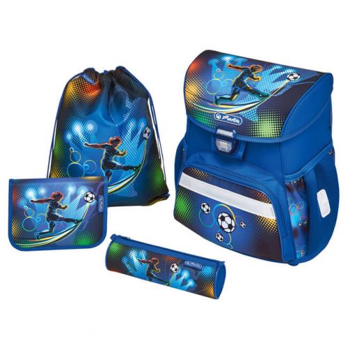 Школьный ранец для младших классов (с наполнением) Herlitz LOOP Plus Soccer 50007950 синий