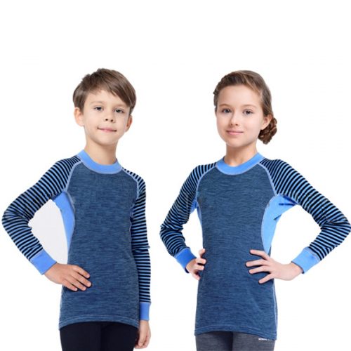 Детская футболка (термобелье) Norveg Climate Control (черный/голубой) 4CCU2HL-139 Цвет: голубой+черный | Размер: 128-134