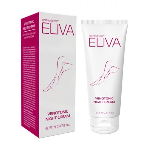 Ночной питательный крем-венотоник для ног (после компрессионного трикотажа) ELIVA Venotonic Night Cream 75 мл бесцветный