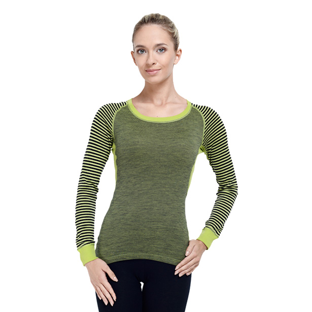 Женская термофутболка (лайм) Norveg Climate Control 14ccw1rl-140 Цвет: лайм+черный | Размер: L | Пол: Женский