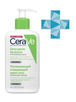 CeraVe Увлажняющий очищающий крем-гель для нормальной и сухой кожи лица и тела детей и взрослых 236 мл (CeraVe
