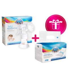 Canpol Набор №8 (молокоотсос ручной Basic и прокладки послеродовые дневные 10 шт. в подарок) 1 шт (Canpol