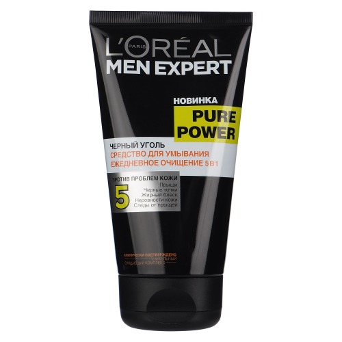 L’Oreal MEN EXPERT Гель для умывания Пюр Пауэр черный уголь 150мл (L’Oreal