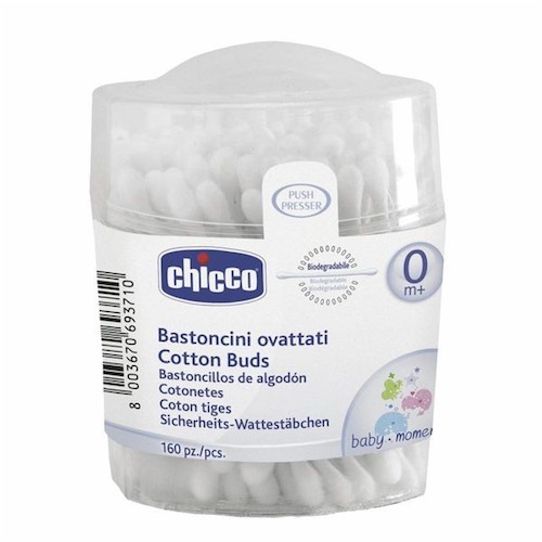 Chicco Палочки ватные Baby Moments детские с ограничителем