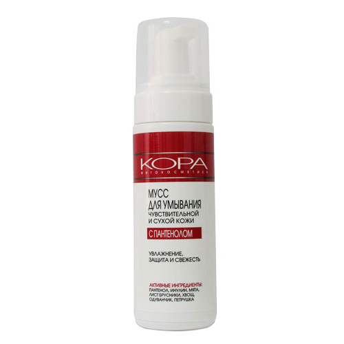 КОРА Мусс для умывания чувствительной и сухой кожи с пантенолом 160 мл (КОРА