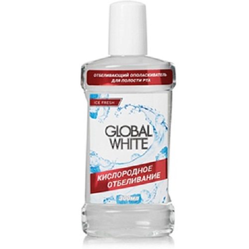 Global white Отбеливающий ополаскиватель с перборатом 300 мл (Global white