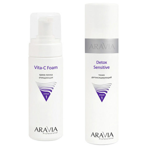 Aravia professional Комплект Крем-пенка очищающая Vita-C Foaming
