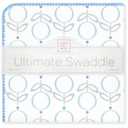Фото товара Фланелевая пеленка для новорожденного SwaddleDesigns Ultimate Receiving Blanket Lolli Fleur Blue
