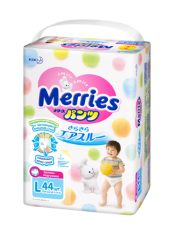 Фото товара MERRIES Трусики-подгузники для детей размер L 9-14кг 44шт