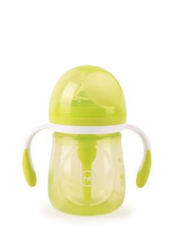 Фото товара Бутылочка антиколиковая с ручками и соской Happy Baby lime