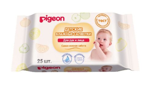 Фото товара Влажные салфетки для рук и рта PIGEON детские - 25 шт