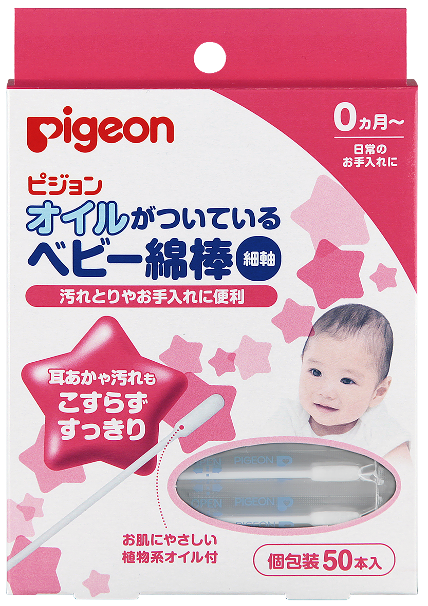 Фото товара Палочки ватные PIGEON с масляной пропиткой