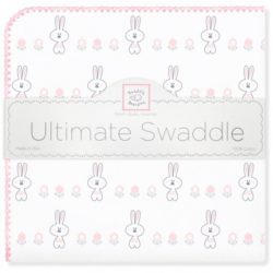Фото товара Фланелевая пеленка для новорожденного SwaddleDesigns Ultimate Garden Bunnie Pink