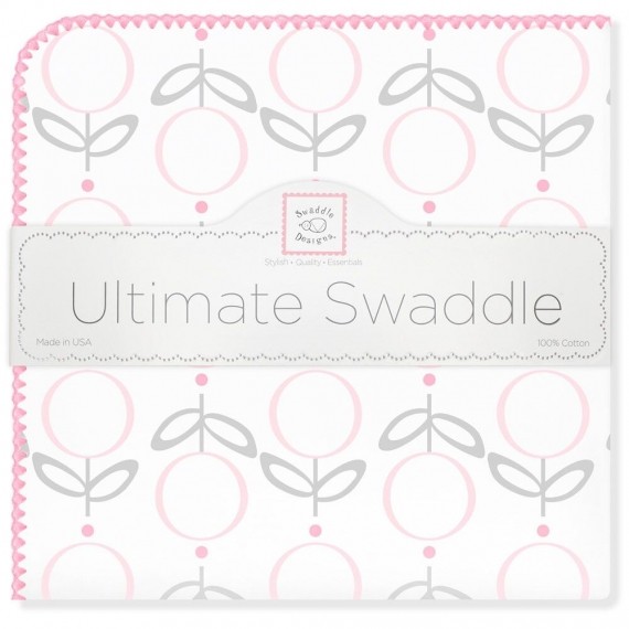 Фото товара Фланелевая пеленка для новорожденного SwaddleDesigns Ultimate Receiving Blanket Lolli Fleur Pink