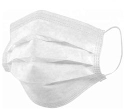 Маска одноразовая защитная трехслойная, белая