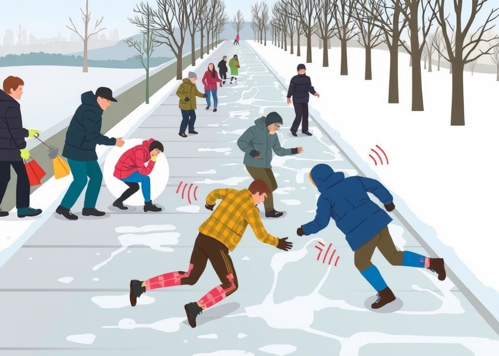 Падение в гололед Травмы Гололедица