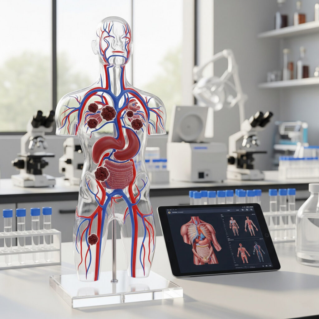 3D-модель кровеносной системы с тромбами